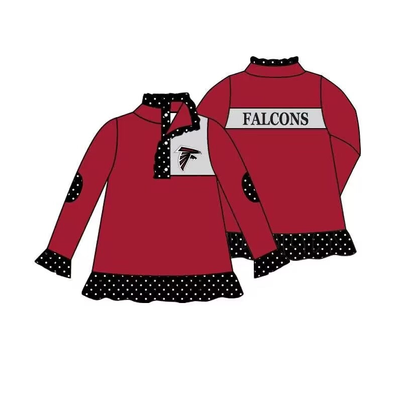 custom S 9.12 Red long sleeve girls pullover