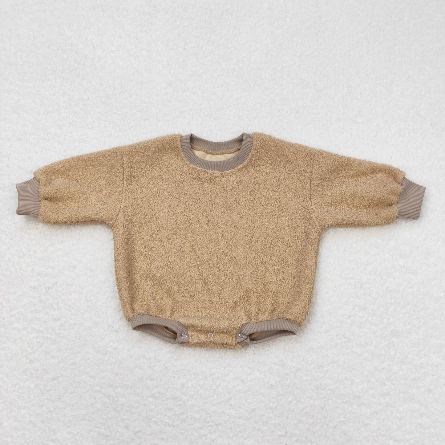 LR0947 brown yellow cotton long sleeve girls romper
