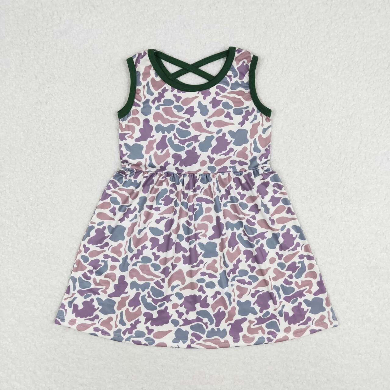 GSD1042 camo sleeveless girls dress