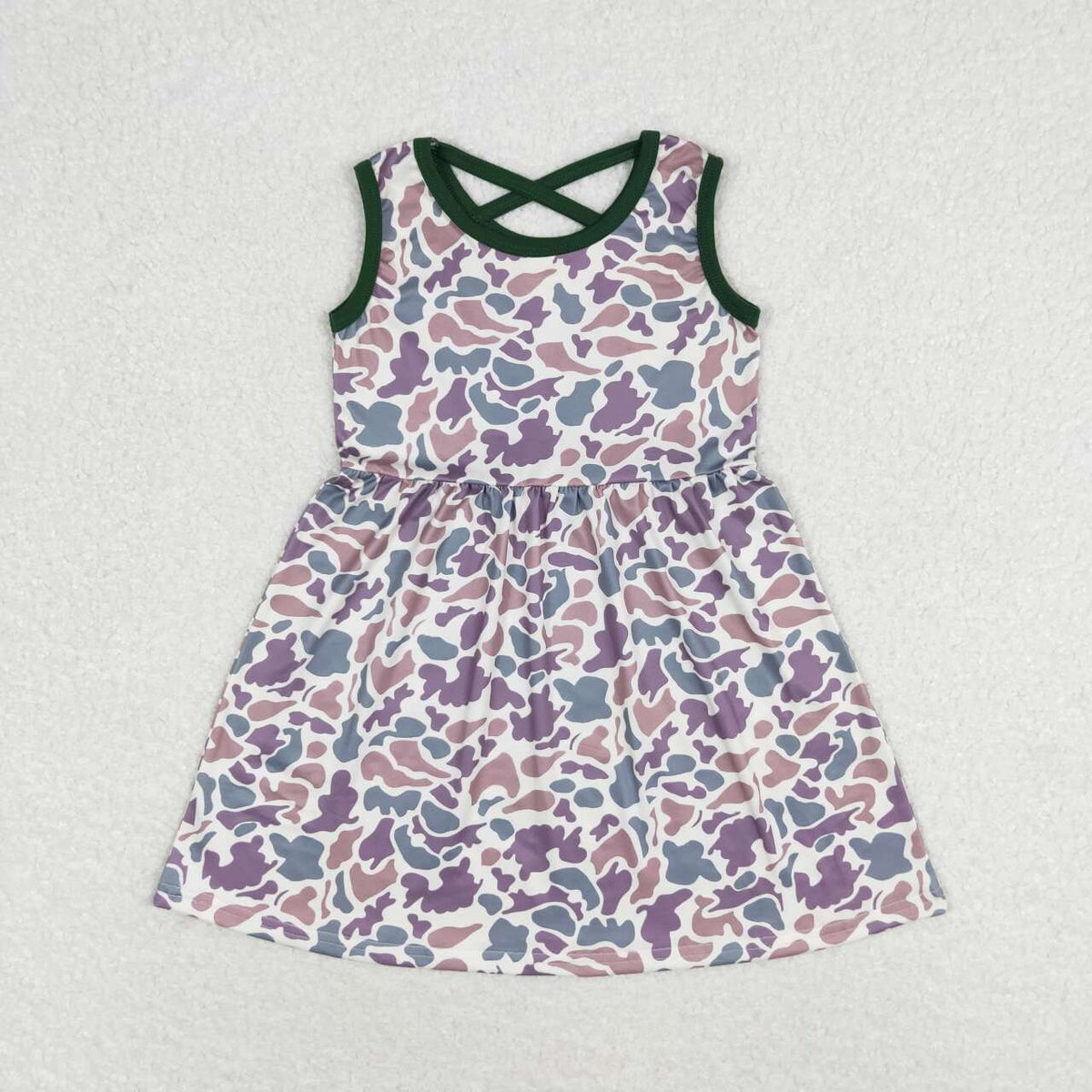 GSD1042 camo sleeveless girls dress