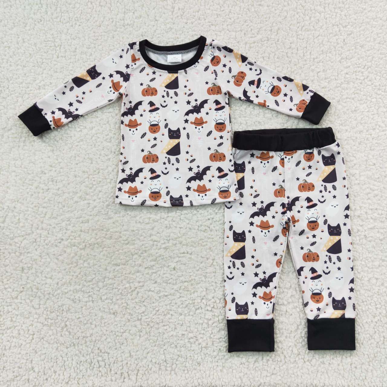 BLP0276 Halloween pumpkin bat long sleeve pants boys pajamas