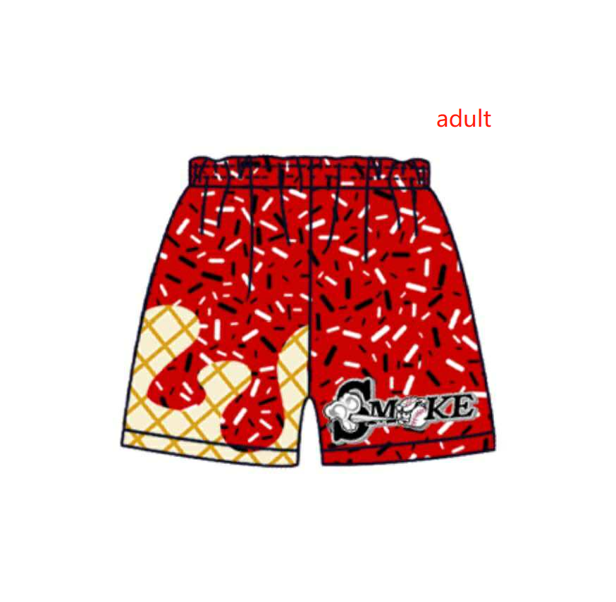 Custom Moq 3 football team ice red adult man shorts