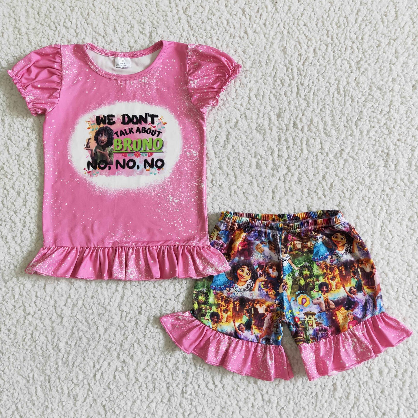 GSSO0006 Hot Pink Cartoon Summer Girls Set