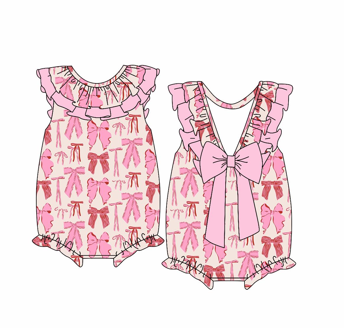 Custom Moq 3 Pink Red Bows Sibling Clothes