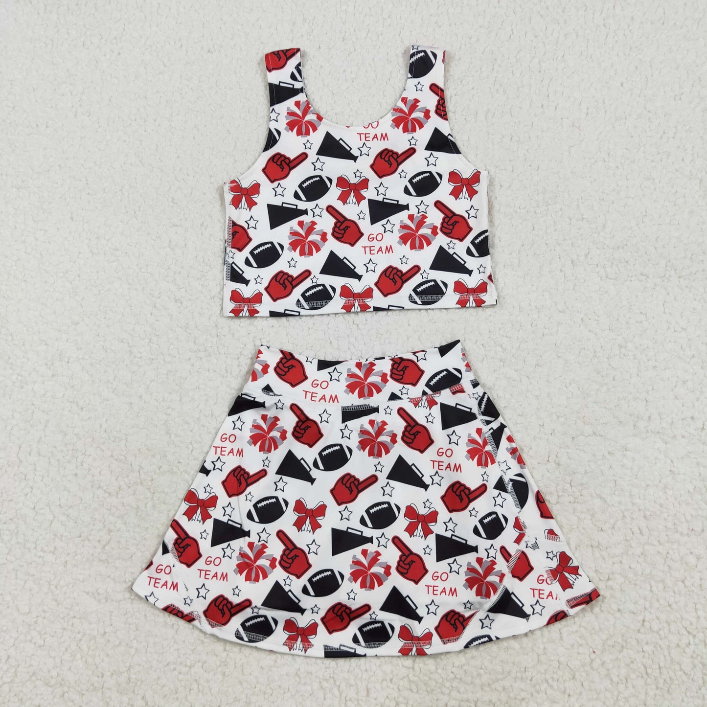yoga cheer football iteam sleeveless skorts girls set RTS sibling clothes