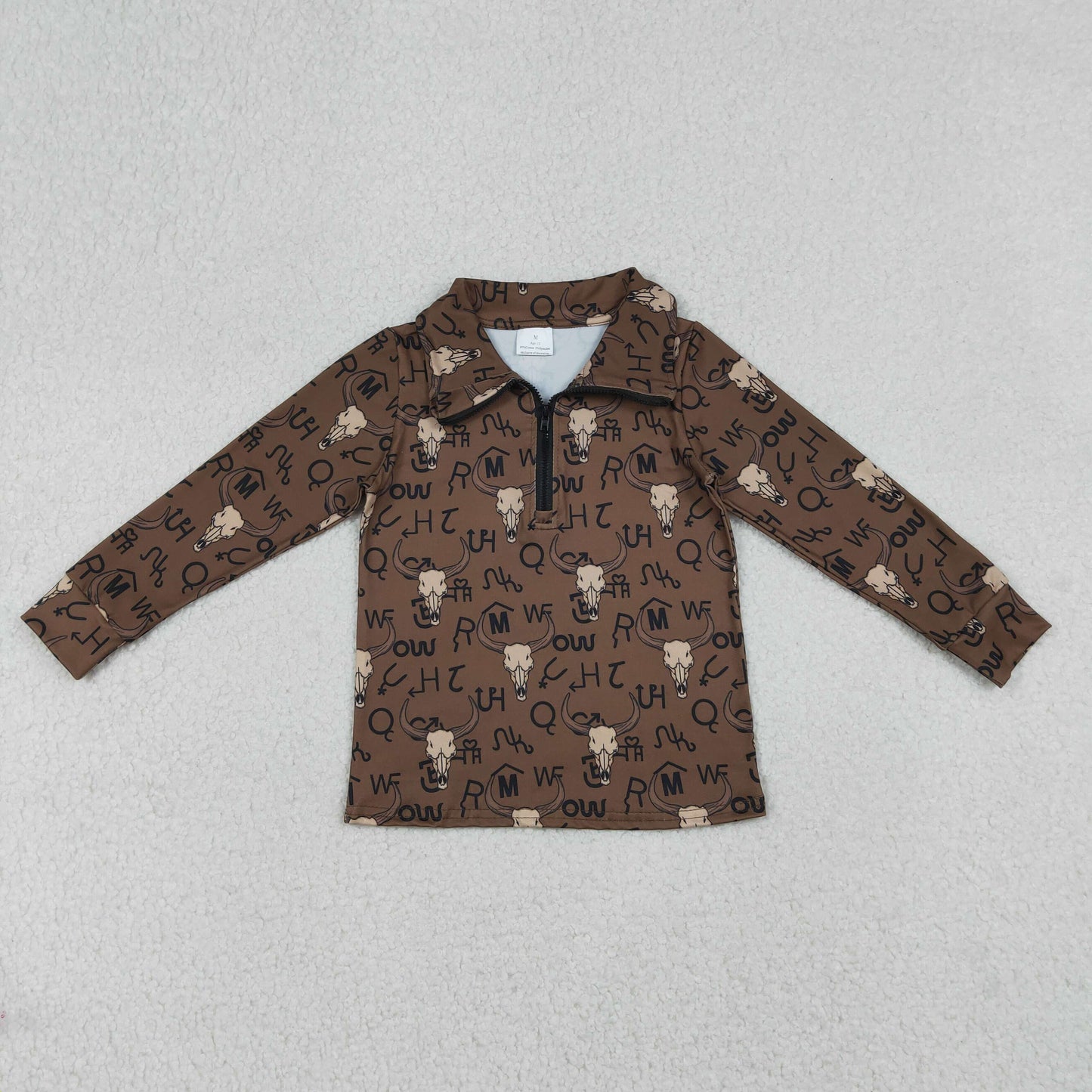 BT1597 Western Cowboy Zipper Long Sleeve Boys Top