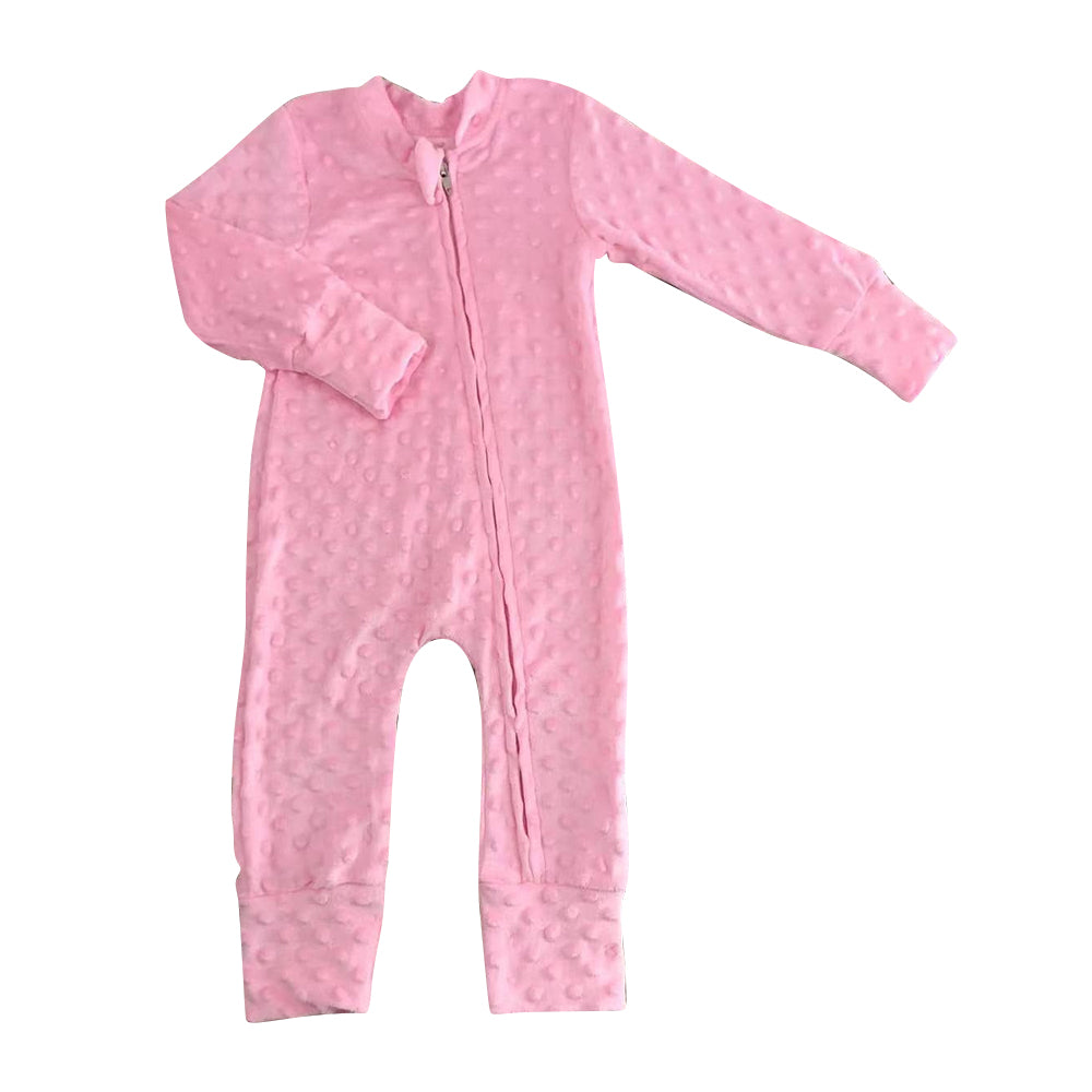 custom Pink long sleeve kids romper
