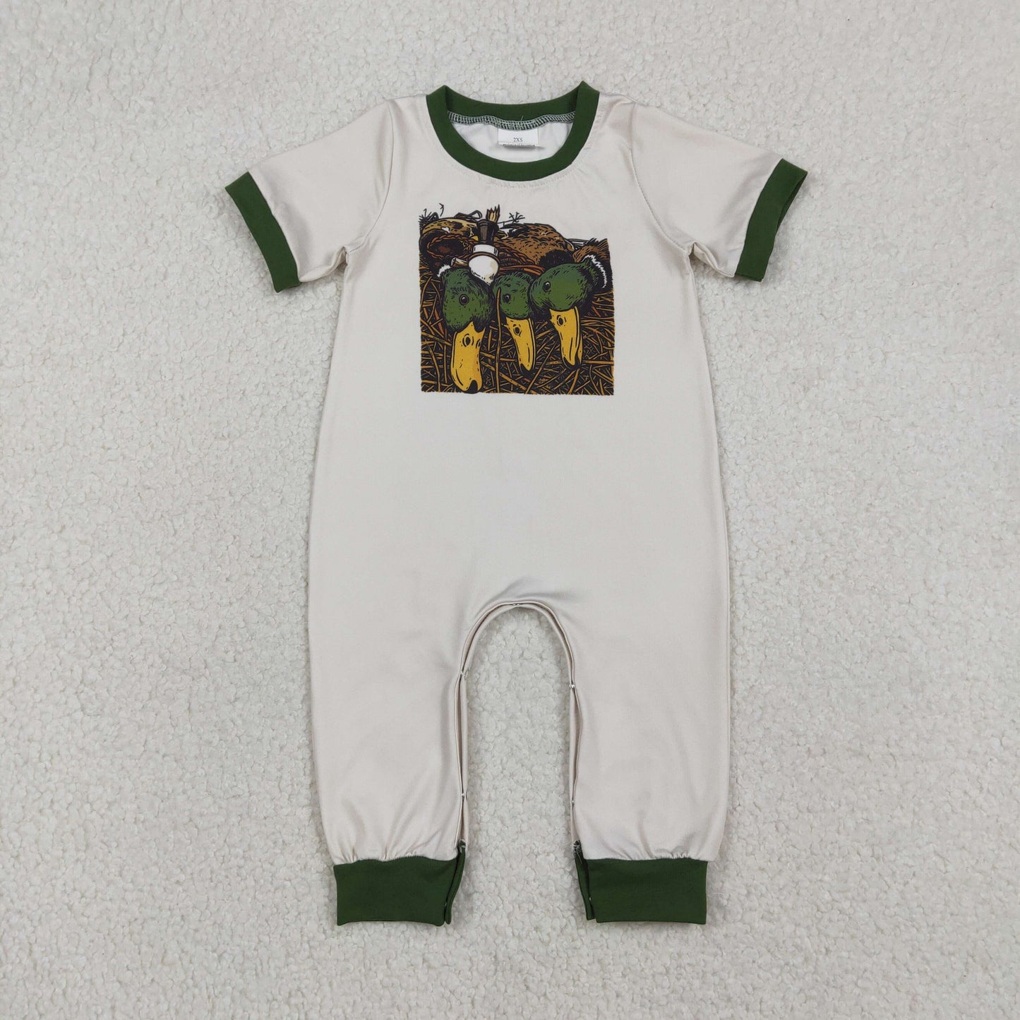 SR36811 Hunting Mallard Duck Short Sleeve Boys Romper