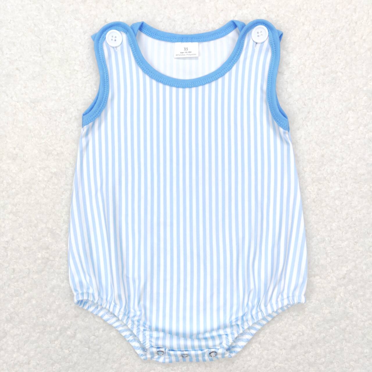 SR0711 Blue striped sleeveless boys romper