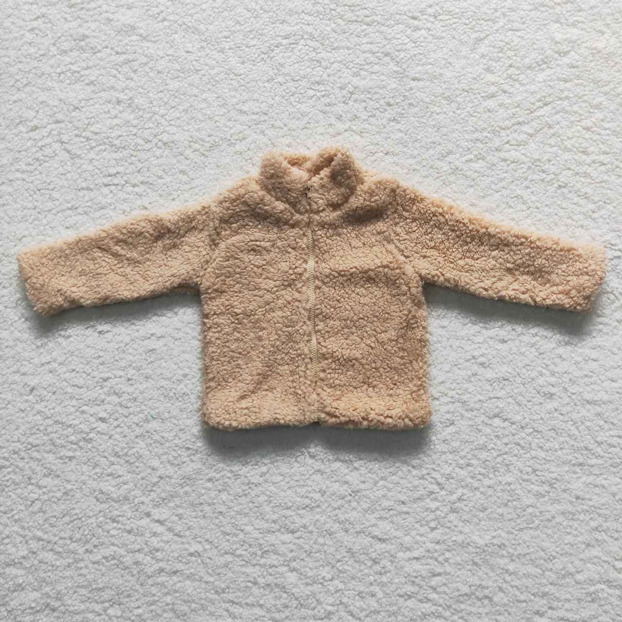 BT0295 Khaki thick zipper baby kids winter coat