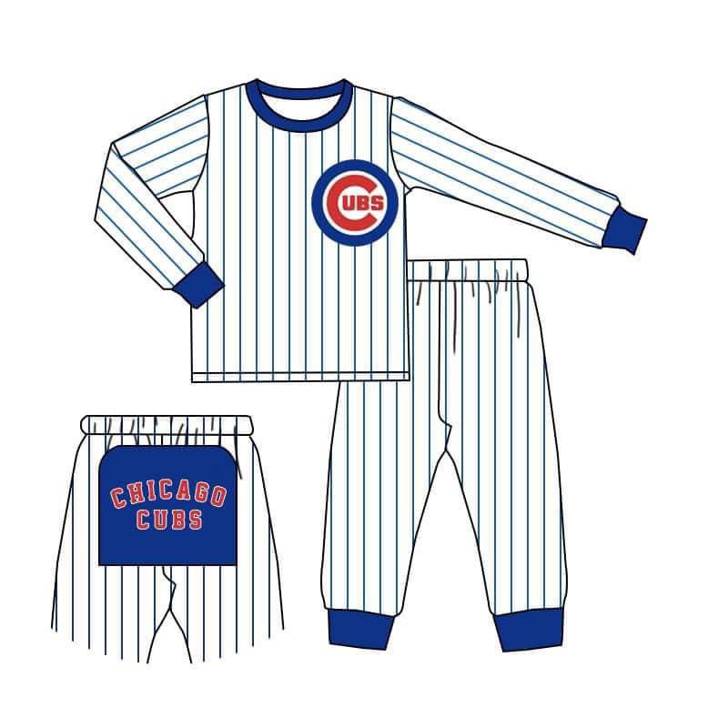custom S 8.23 blue long sleeve pants kids set
