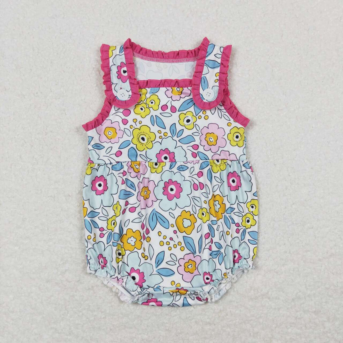 SR1161 Colorful flowers sleeveless girls romper