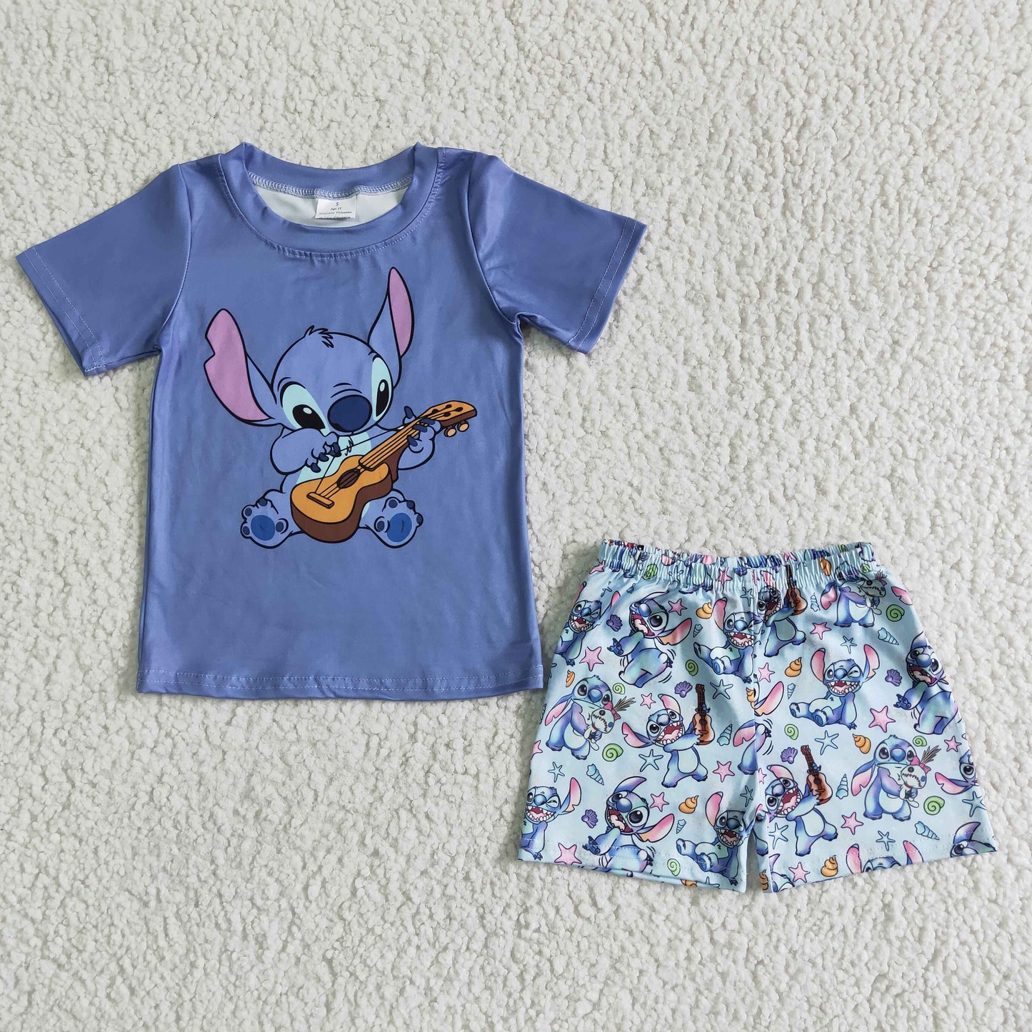 BSSO0027 Boys Blue Cartoon Summer Outfits