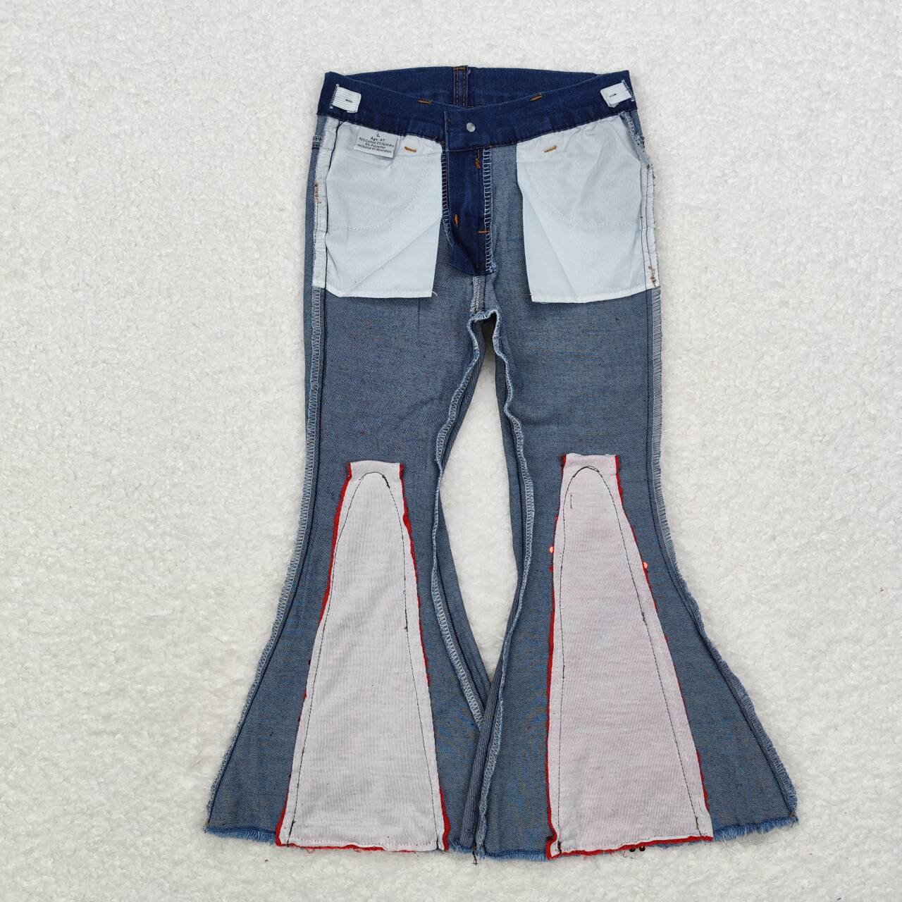 USA SHOP P0532 red sequin blue denim pants girls jeans