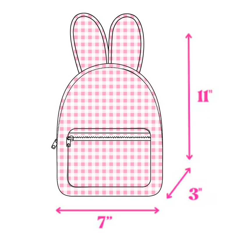 preorder BA0279 rabbit pink checkered kids bag