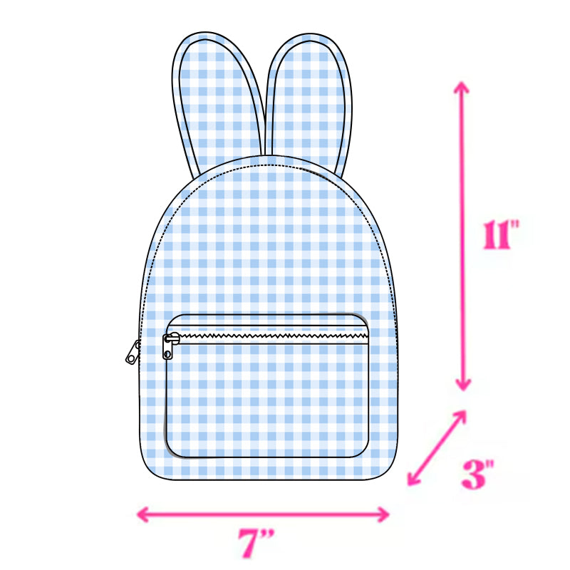 preorder BA0280 rabbit blue checkered kids bag