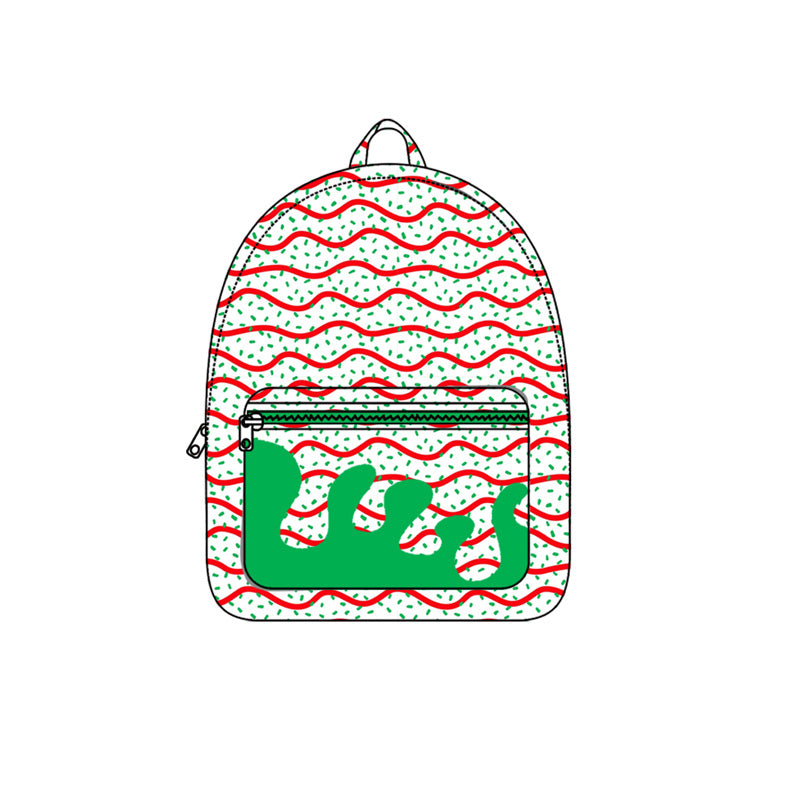 preorder BA0346 Christmas green dot red striped bag
