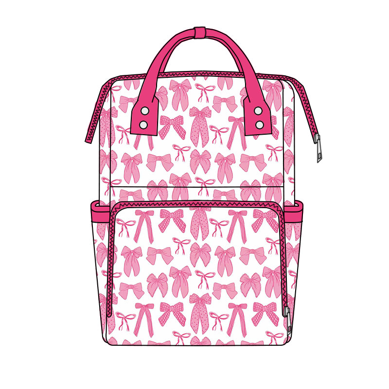 preorder BA0405 Hot Pink Bows Diaper Bag