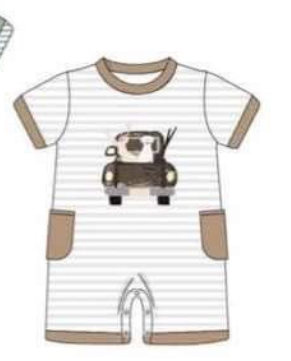 preorder hunting dog deer truck short sleeve boys romper