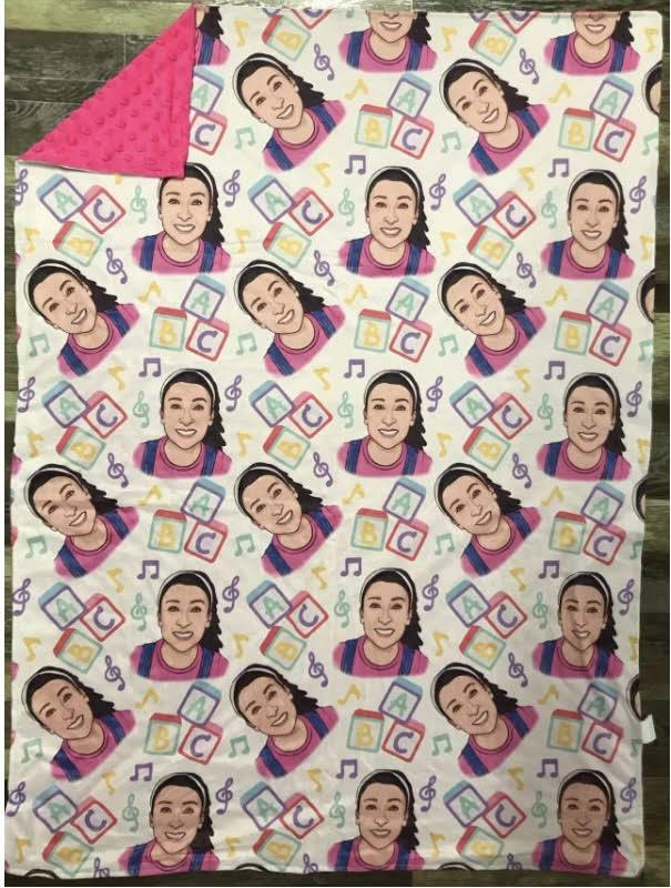 BL0048 Pink Teacher Baby Ms Kids Cartoon Casual Blanket