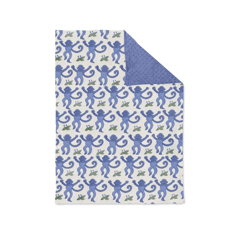 preorder BL0129 blue monkey baby blanket