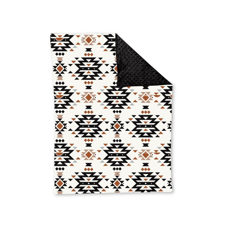 preorder BL0155 Western Aztec black baby blanket