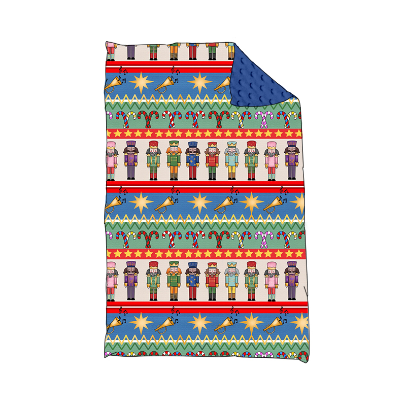 preorder BL0160 Christmas cane candy cartoon soldier baby blanket