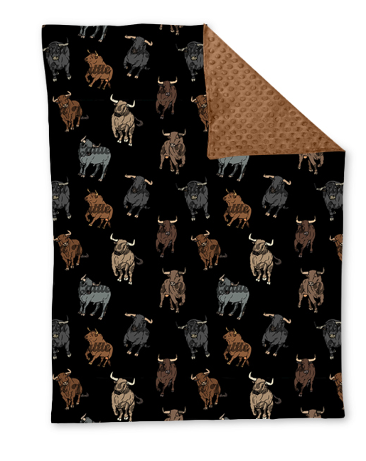 preorder BL0174 farm cow black brown baby blanket