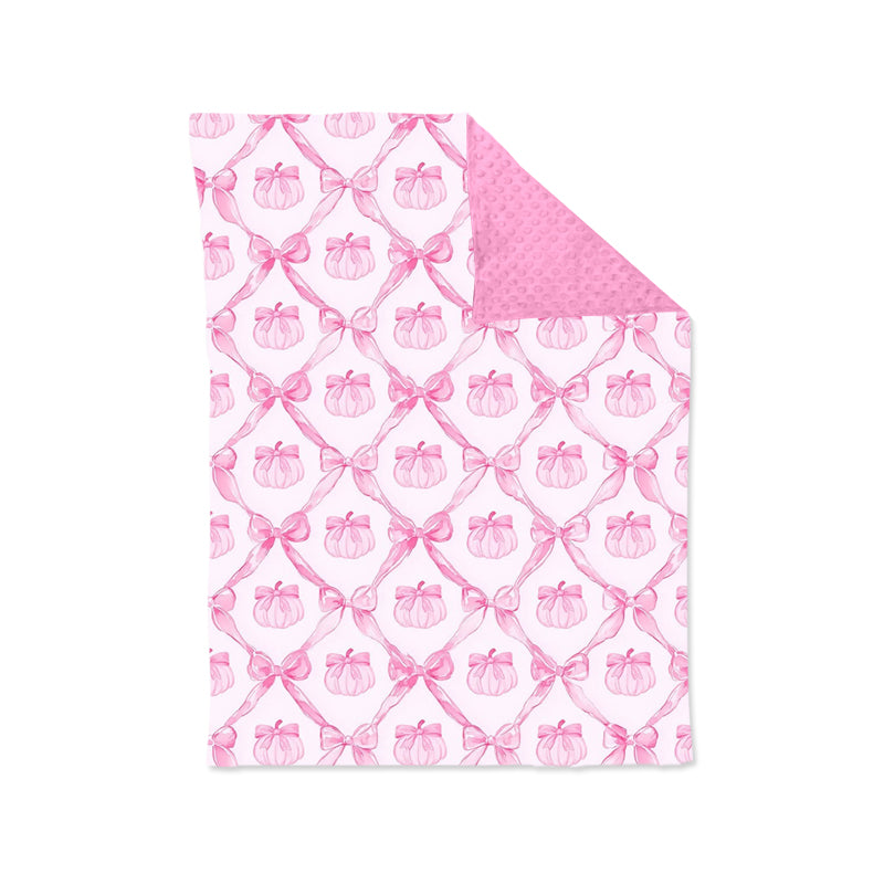 preorder BL0207 on October we wear pink pumpkin bows baby blanket