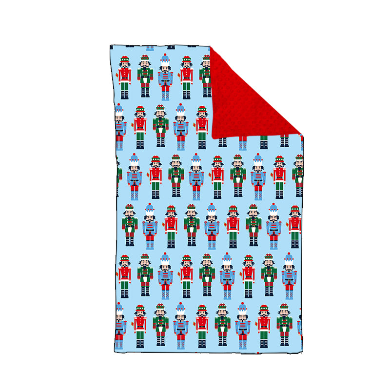 preorder BL0228 Christmas soldier blue baby blanket
