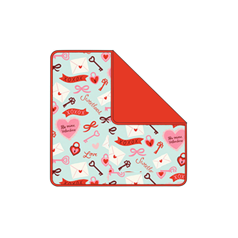 preorder BL0243 Valentine's Day Bows Heart Red Baby Blanket