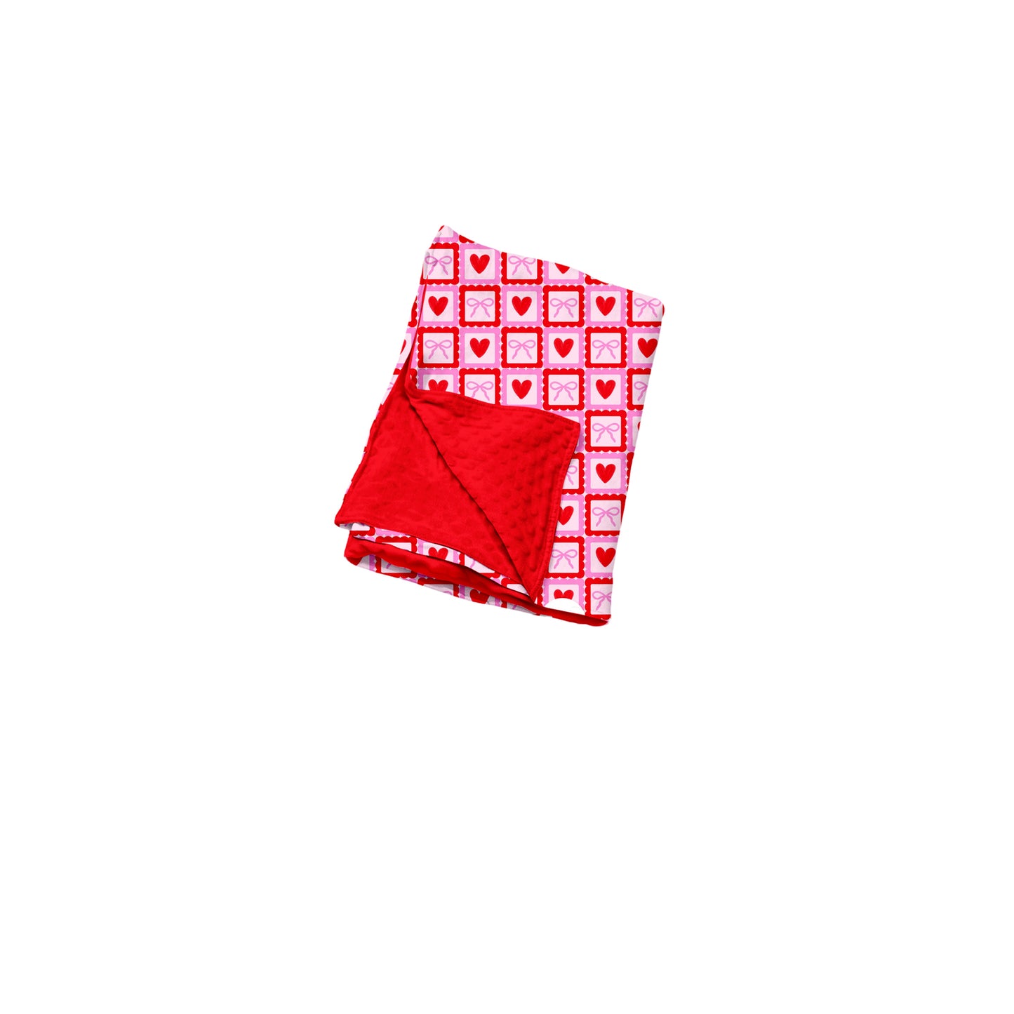 preorder BL0282 Valentine's Day Heart Bows Baby Blanket