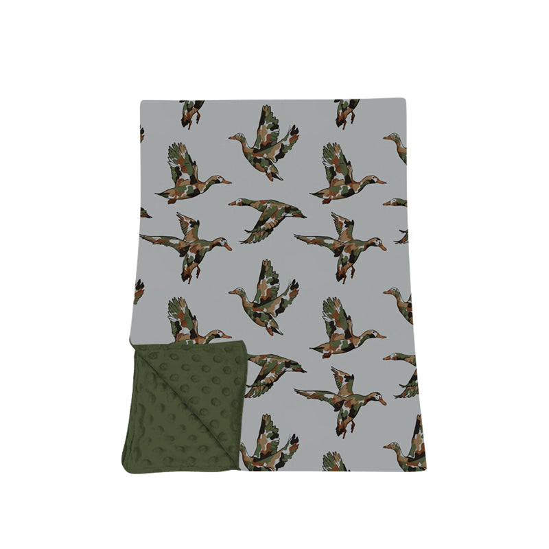 preorder BL0288 Mallard Duck Grey Baby Blanket