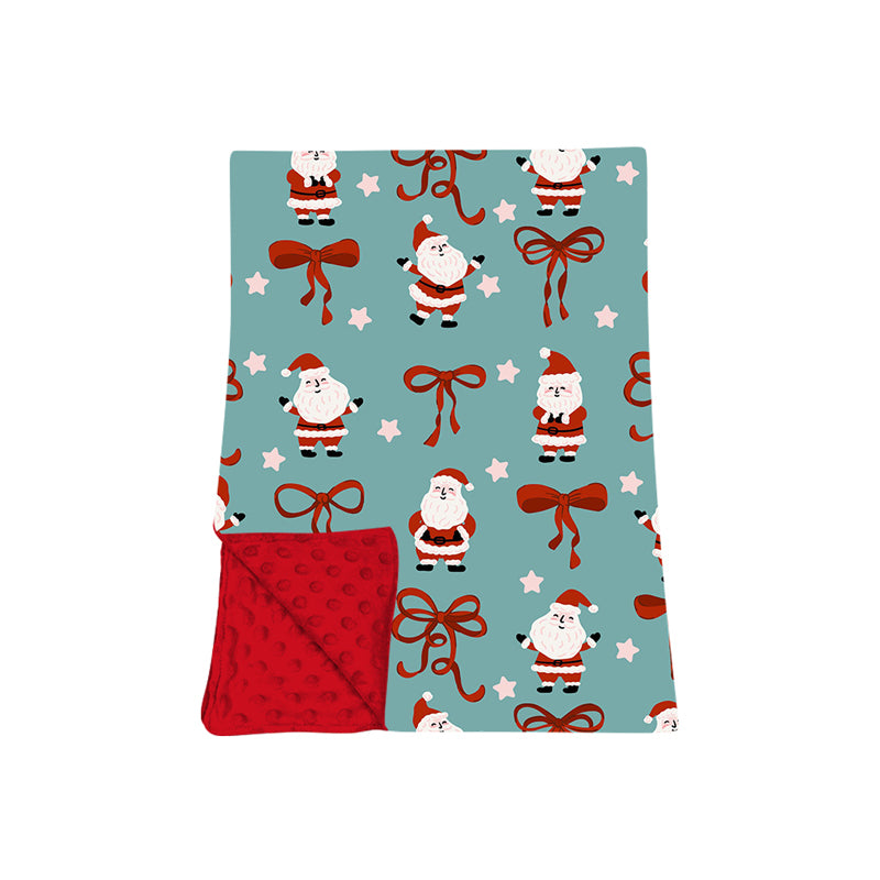 preorder BL0294 Christmas Santa Bows Baby Blanket