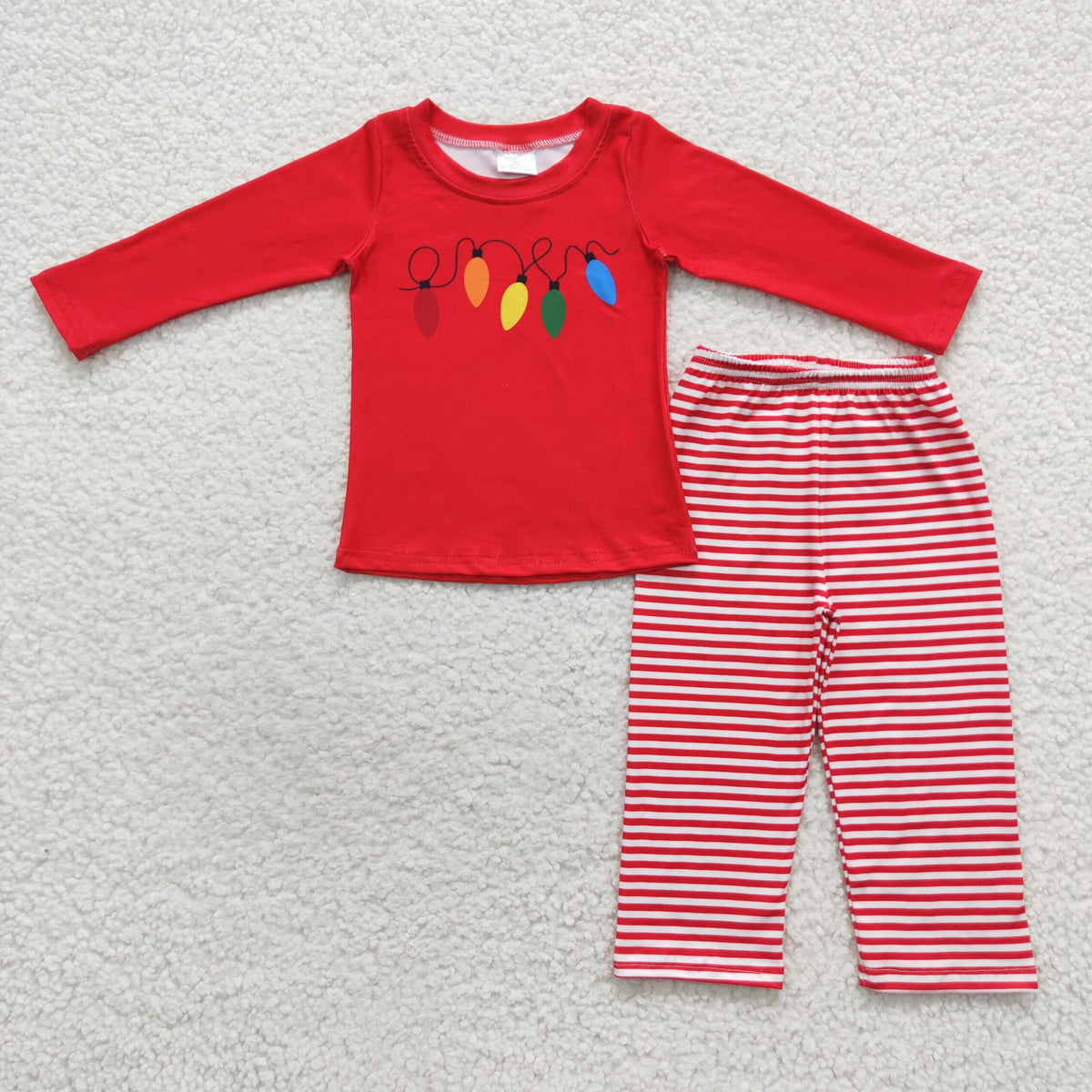 BLP0251 Colorful Light Red Long Sleeve Striped Pants Kids Clothes