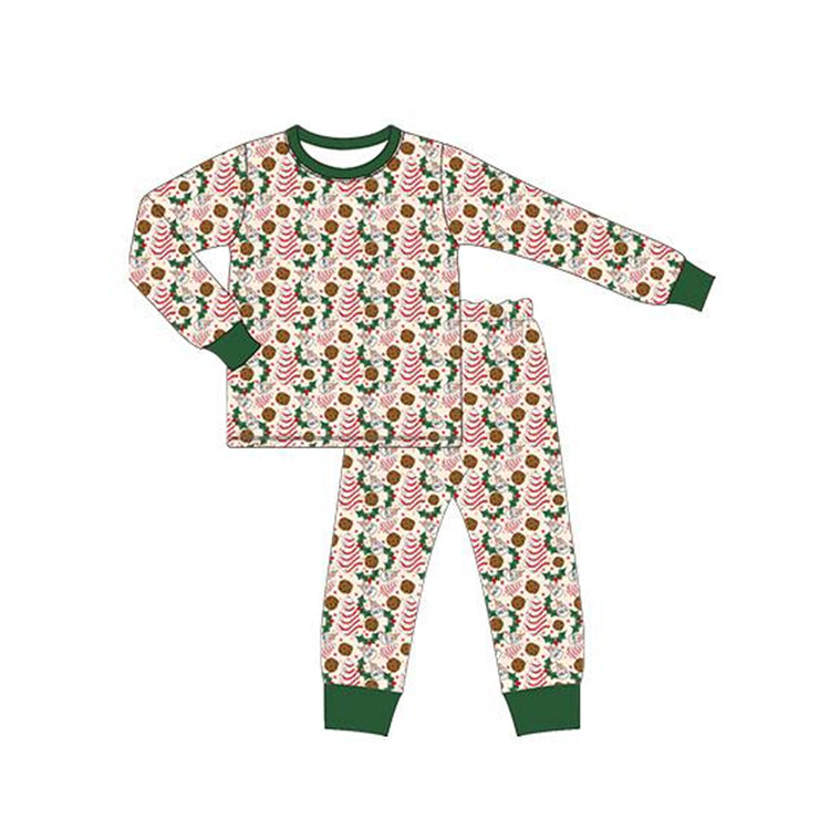 Preorder BLP0553 Christmas tis the season cake green long sleeve pants boys pajamas