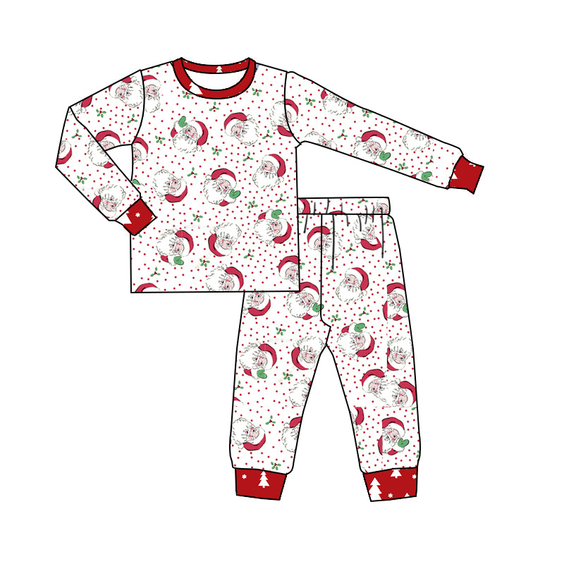 preorder BLP0587 Christmas Santa red long sleeve pants boys pajamas