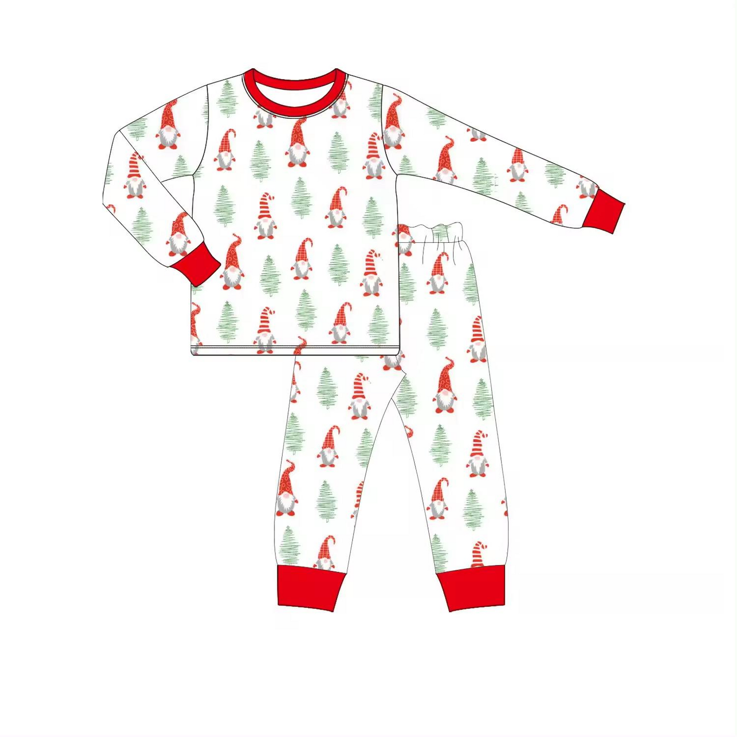 preorder BLP0661 Christmas tree old man long sleeve pants boys pajamas