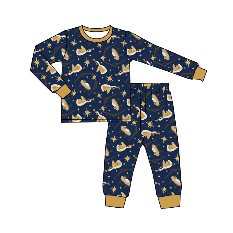 preorder BLP0670 The Nativity Story navy blue long sleeve pants boys pajamas