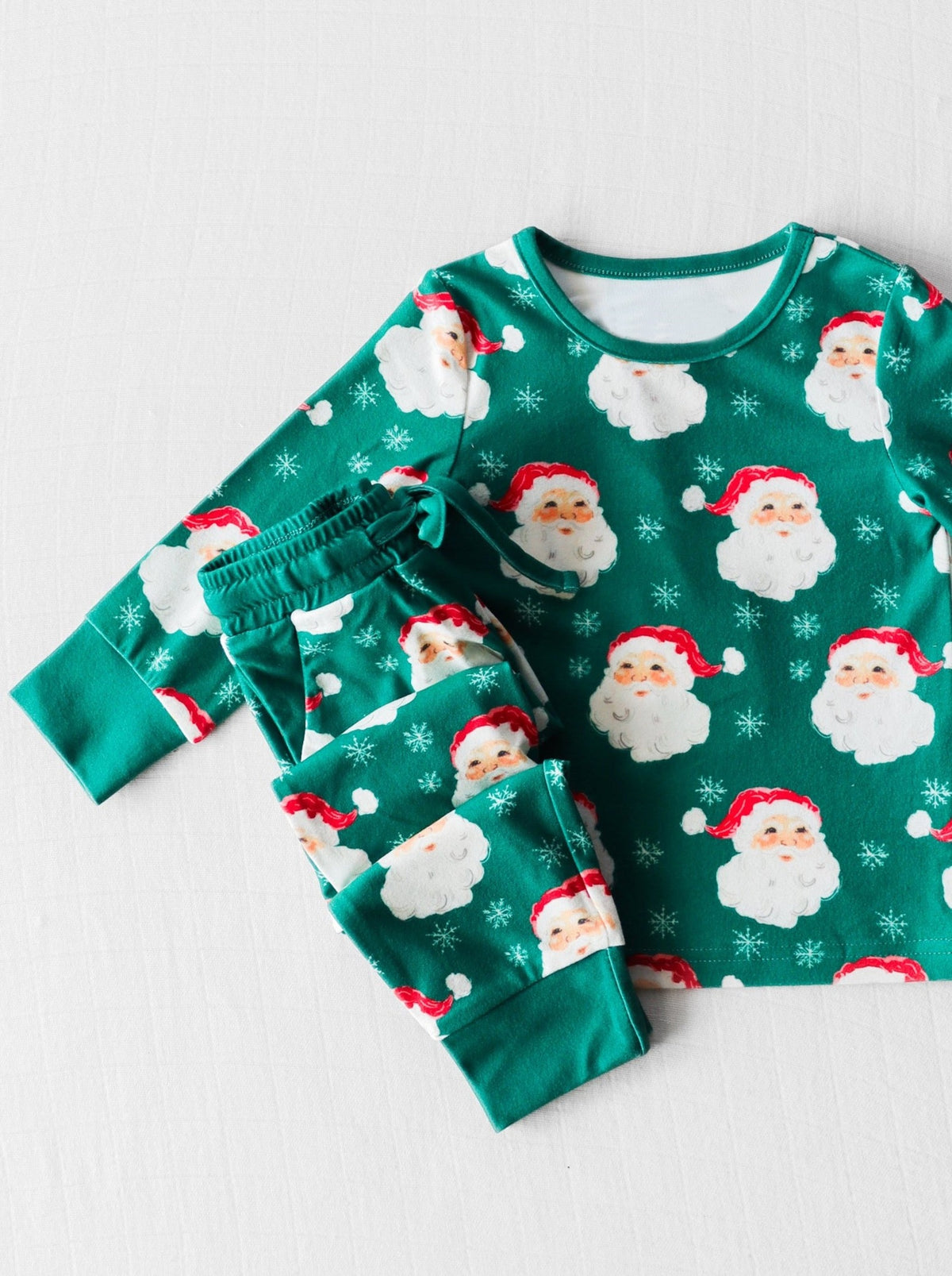 preorder BLP0715 Christmas Santa green long sleeve pants boys pajamas