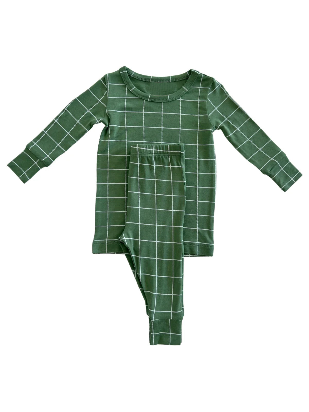 Preorder BLP0881 green checkered long sleeve pants boys pajamas