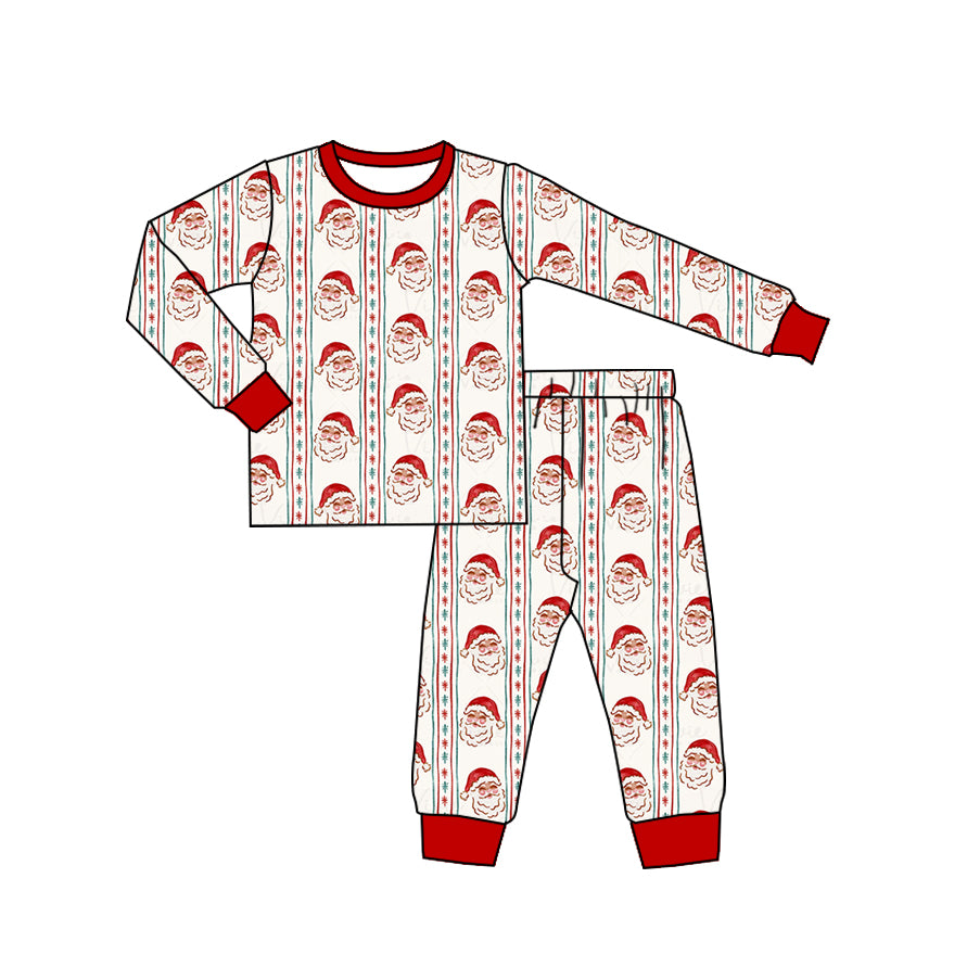 preorder BLP1146 Christmas Santa red long sleeve pants boys pajamas