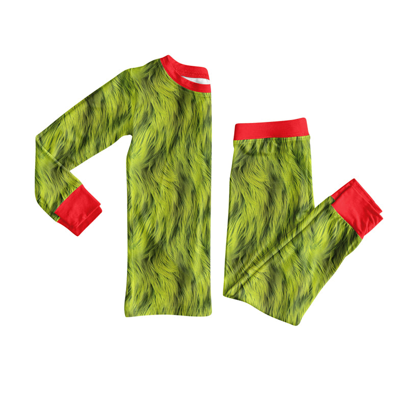 preorder BLP1197 Christmas Green Long Sleeve Pants Boys Pajamas