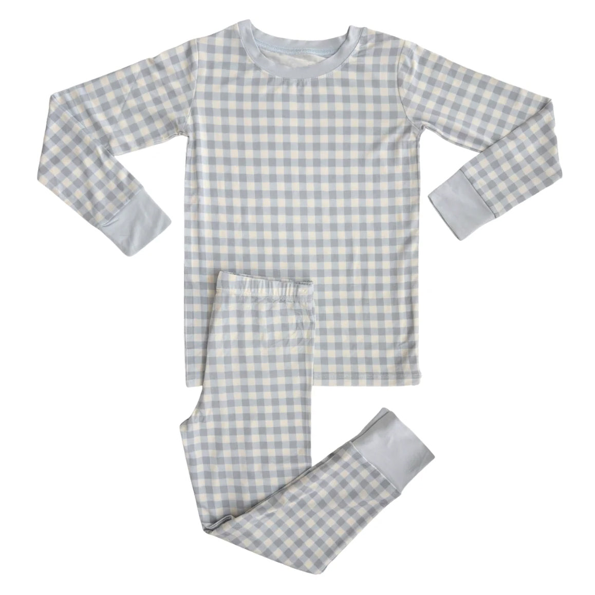 preorder BLP1268 grey blue checkered long sleeve pants boys pajamas