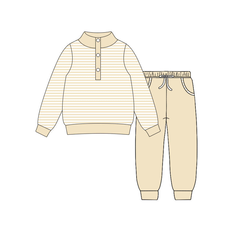 preorder BLP1344 yellow striped long sleeve pants boys set
