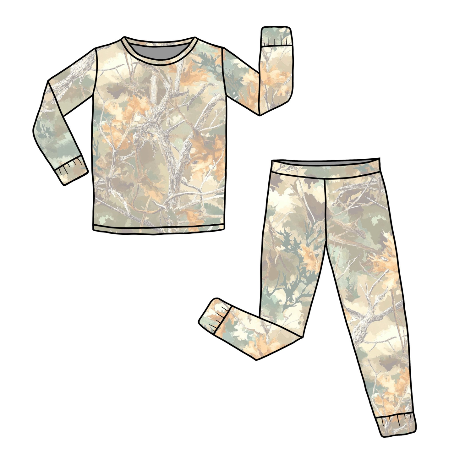 preorder BLP1374 hunting camo long sleeve pants boys pajamas
