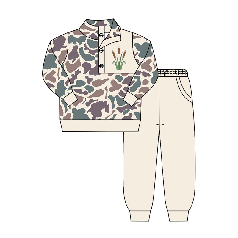 preorder BLP1422 Hunting Camo Reed Long Sleeve Pants Boys Set