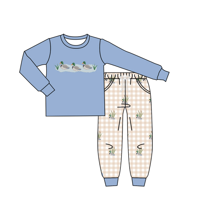 preorder BLP1426 Hunting Mallard Duck Reed Long Sleeve Pants Boys Set