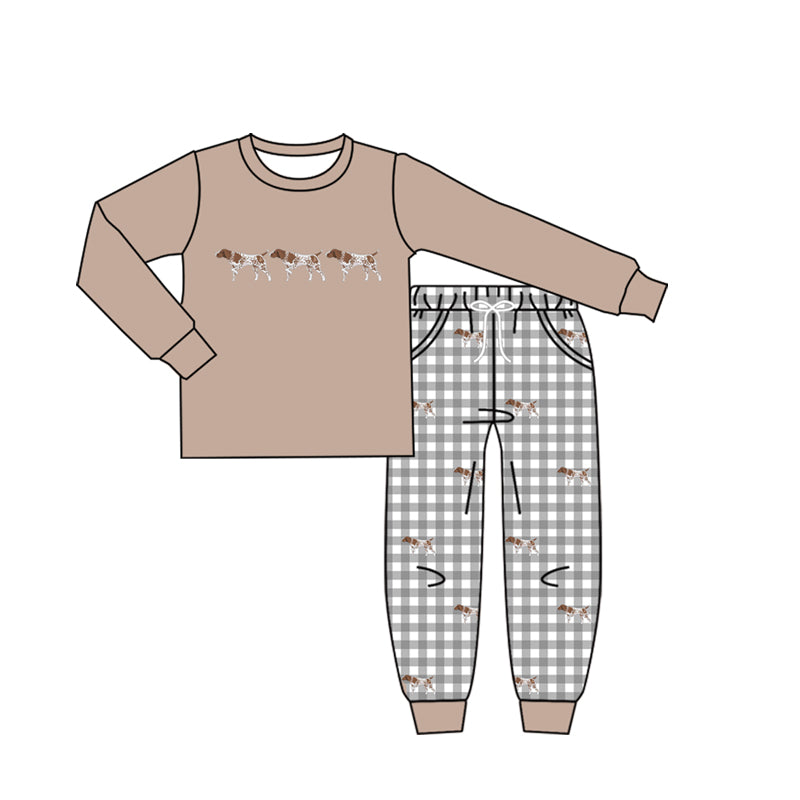 preorder BLP1428 Hunting Dog Long Sleeve Pants Boys Set