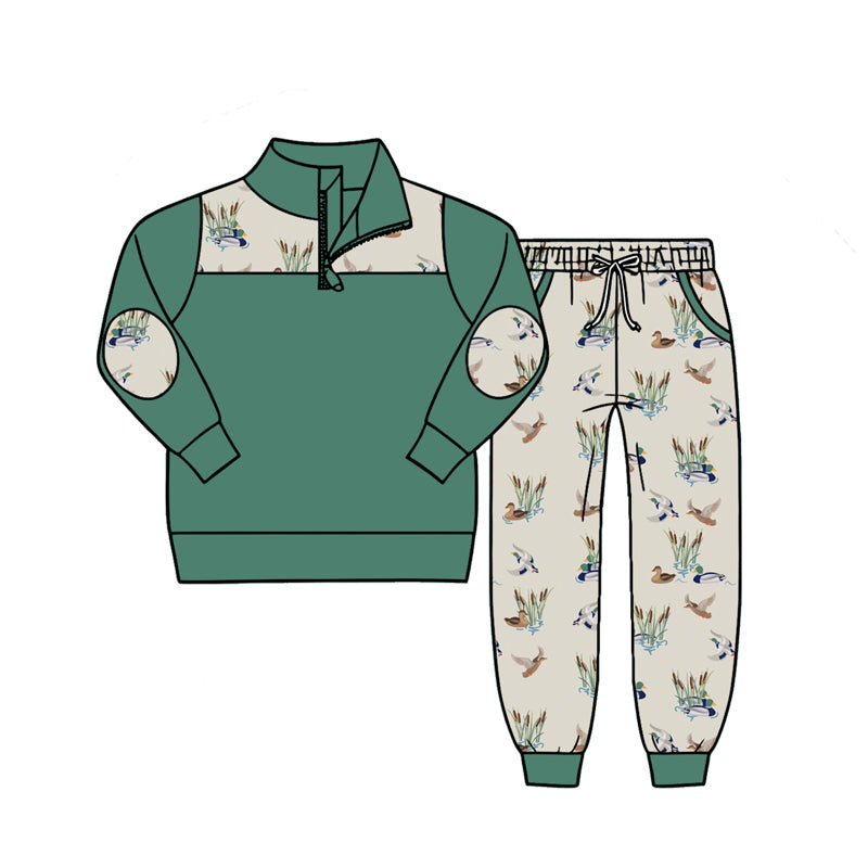 preorder BLP1451 Hunting Mallard Zipper Long Sleeve Pants Boys Set